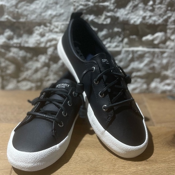 SPERRY CREST VIBE AP LEATHER BLACK SIZE 7 COLOR BLACK LEATHER NWT - Picture 5 of 9